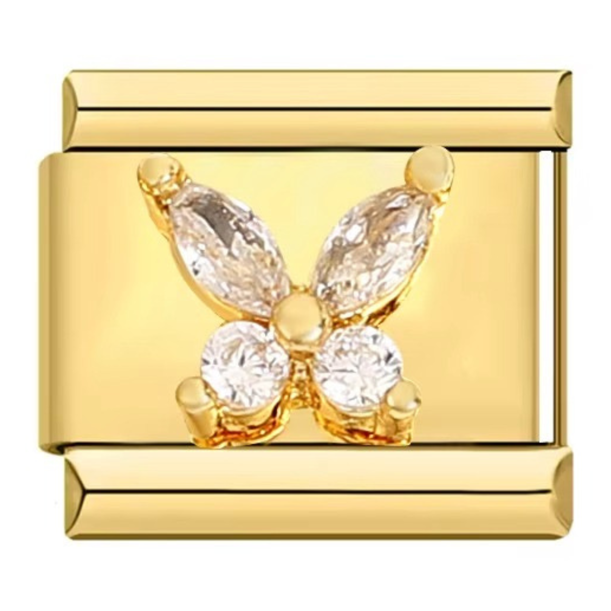 Gold Crystal Butterfly Charm