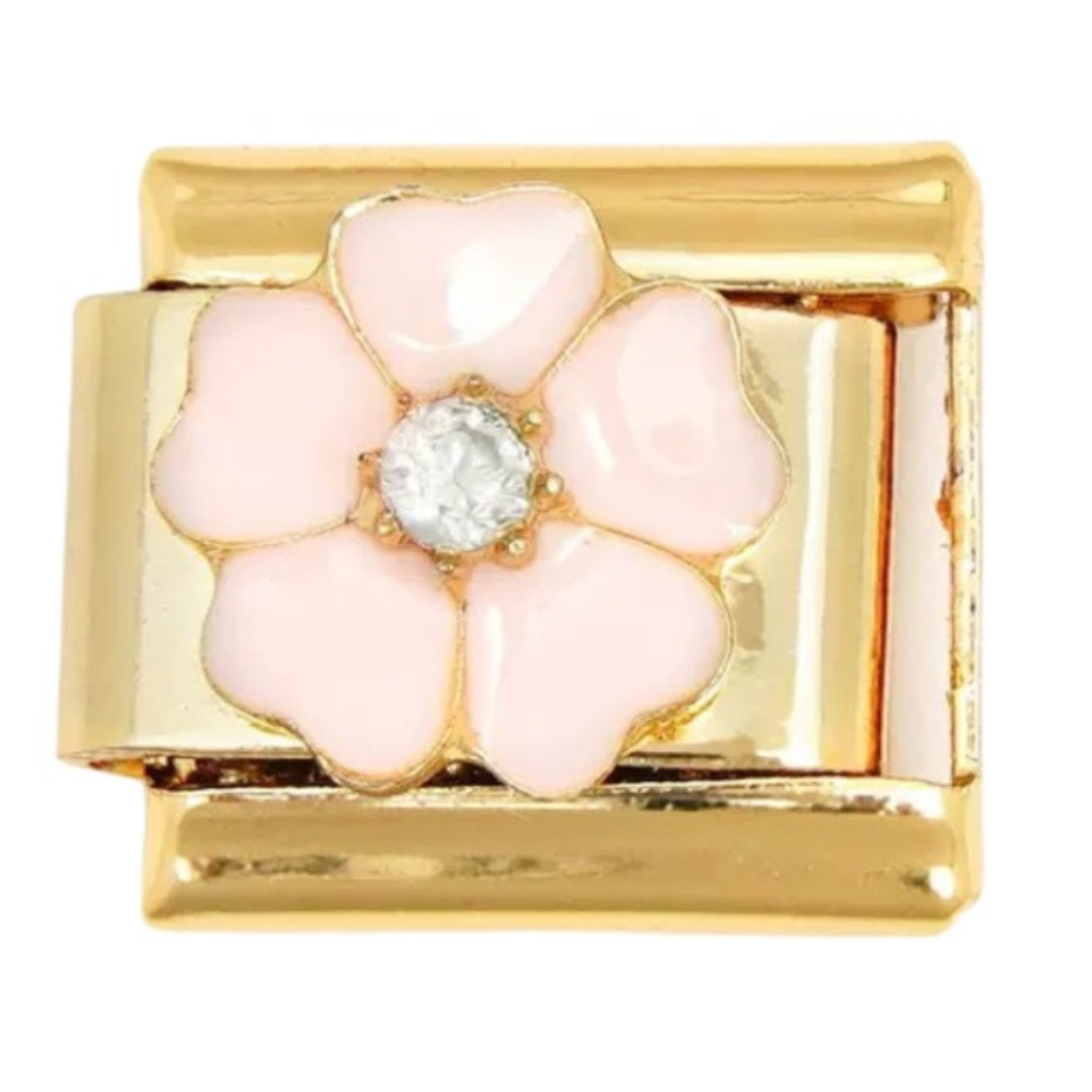 Pink Camellia Gold Charm