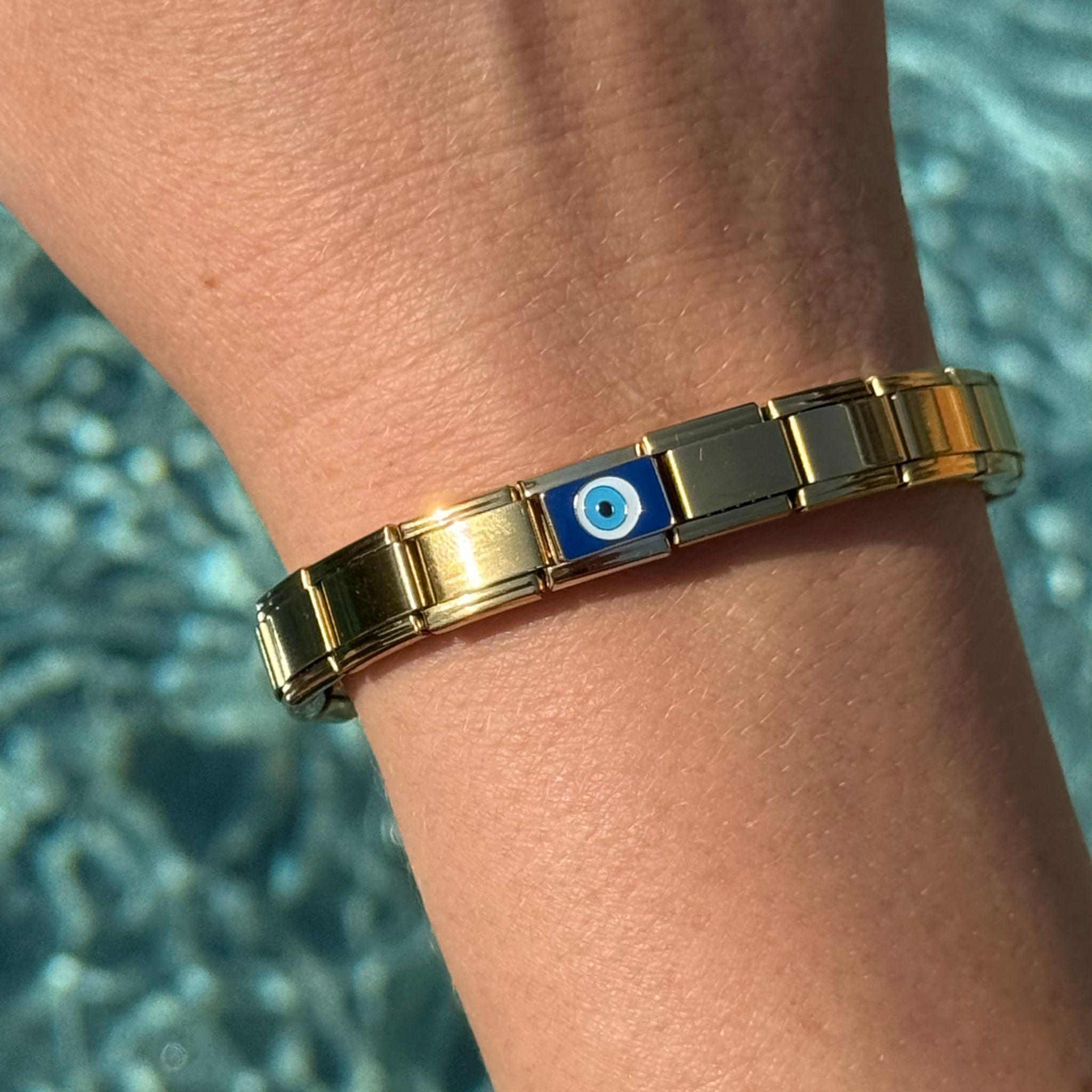 Blue Evil Eye Gold Charm