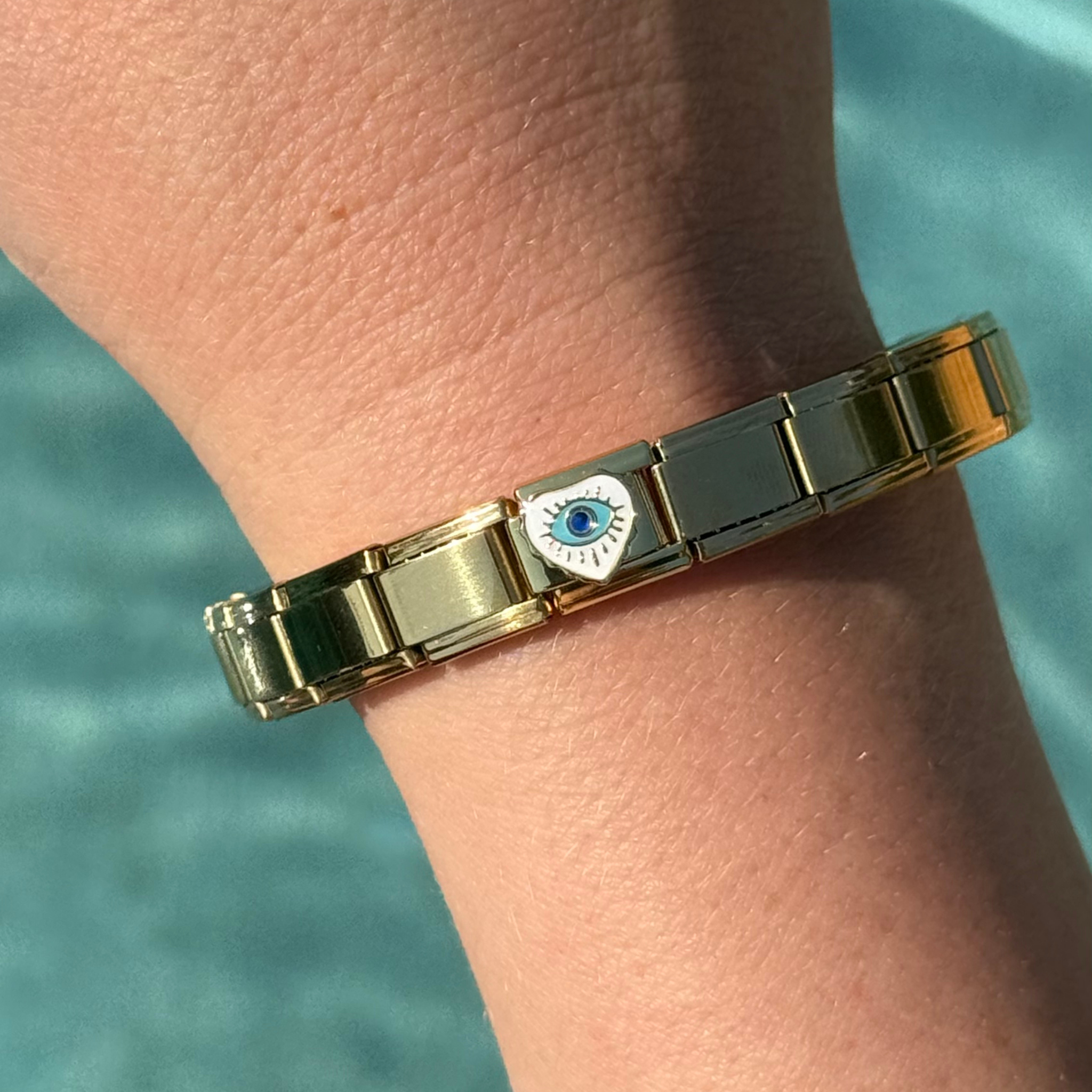 Evil Eye Heart Gold Charm