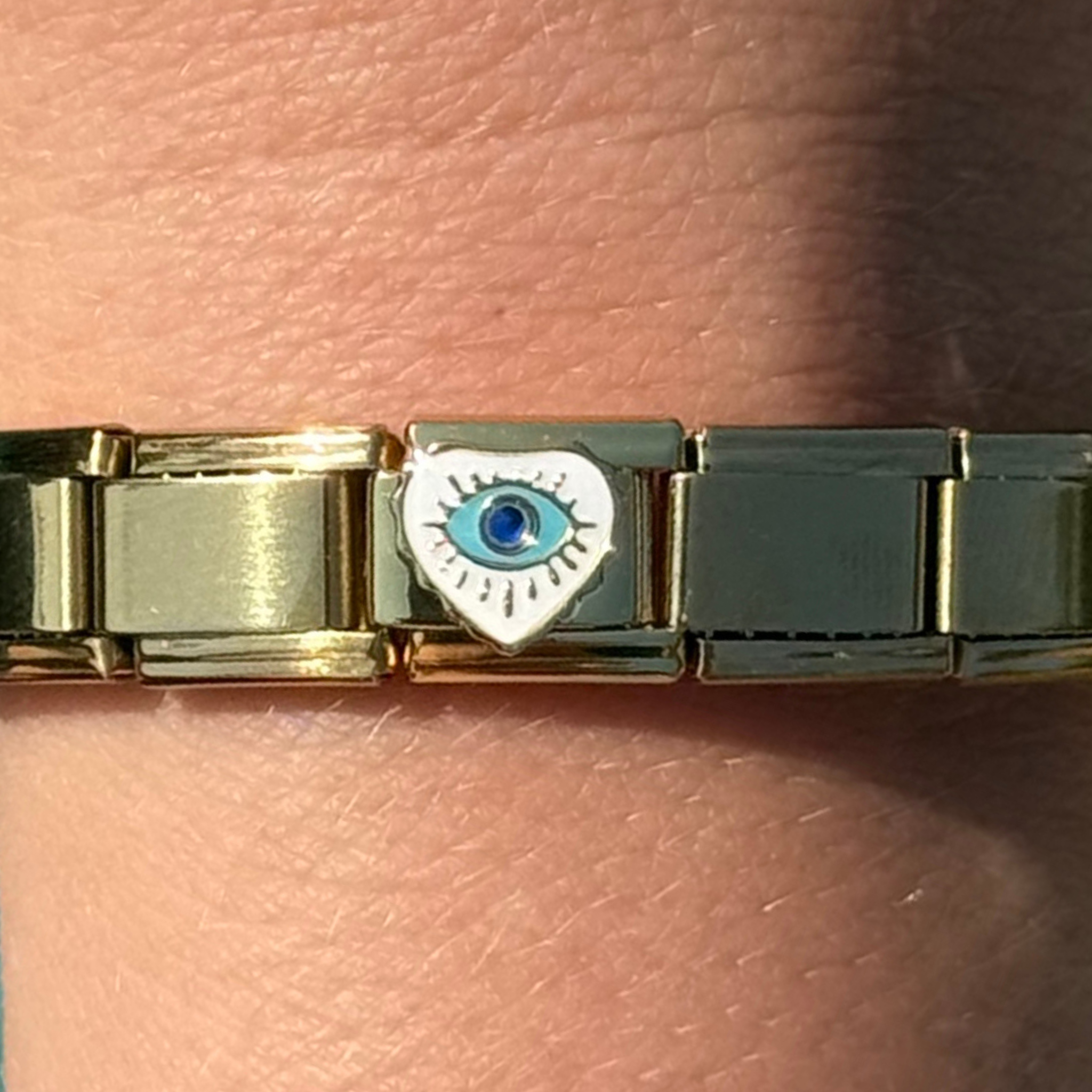 Evil Eye Heart Gold Charm