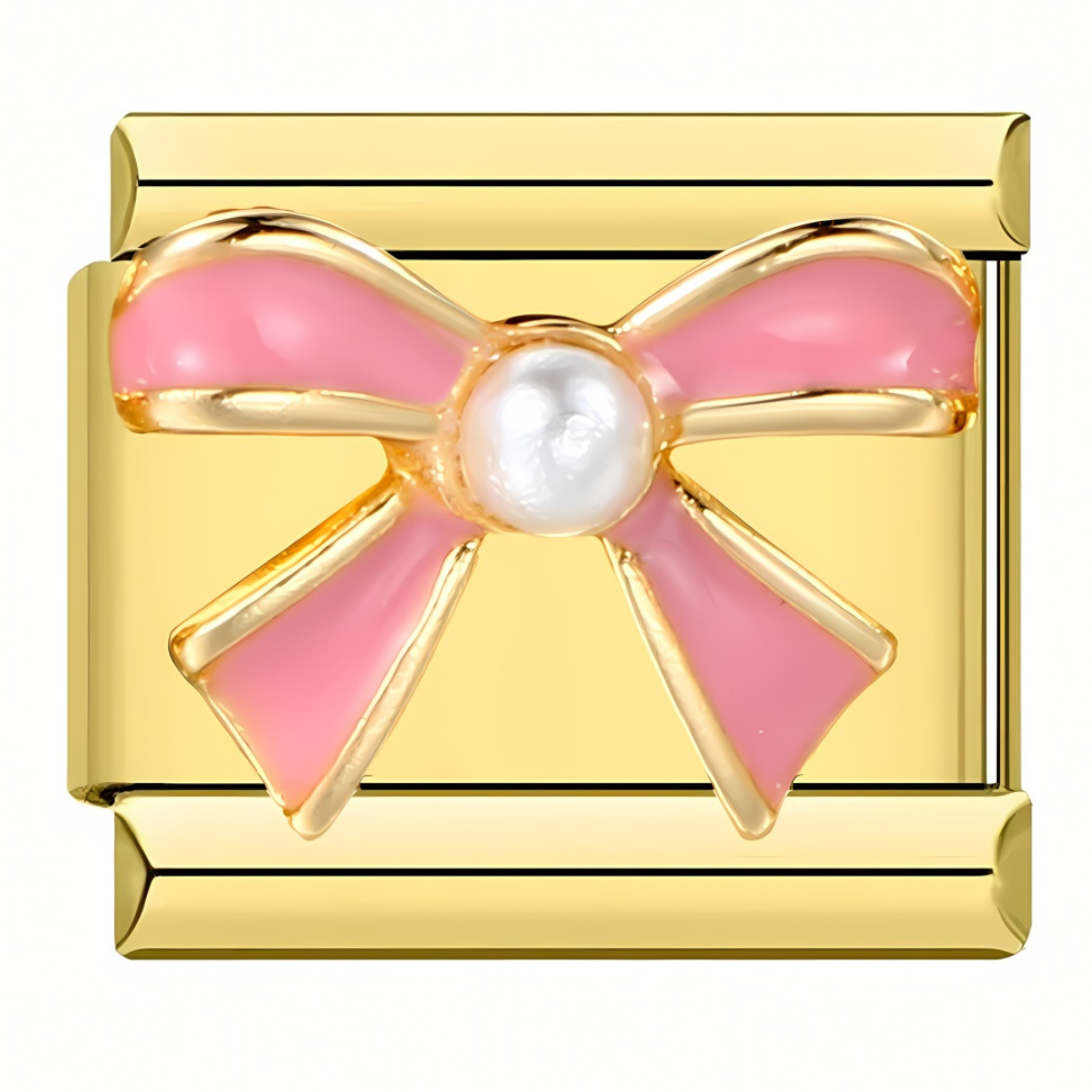 Pink Bow Gold Charm