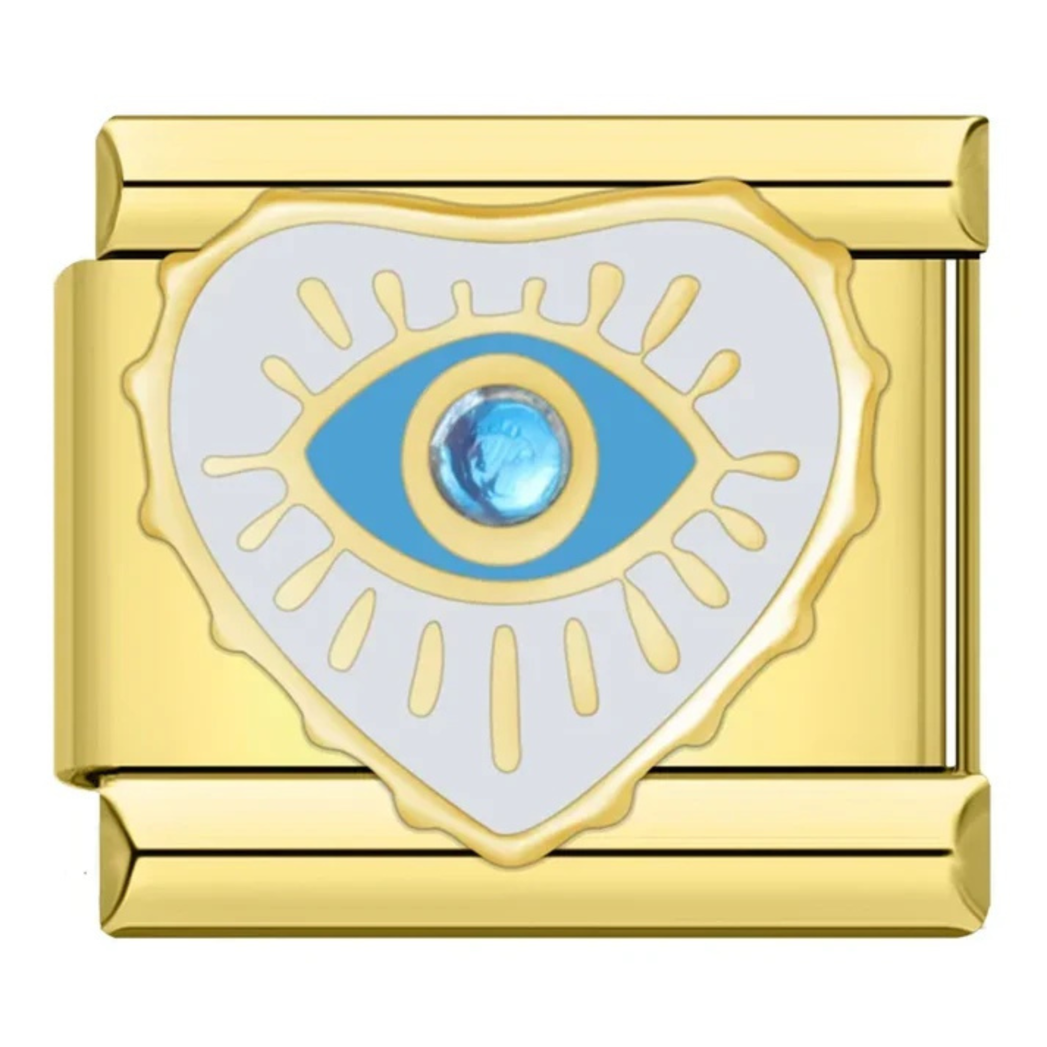 Evil Eye Heart Gold Charm