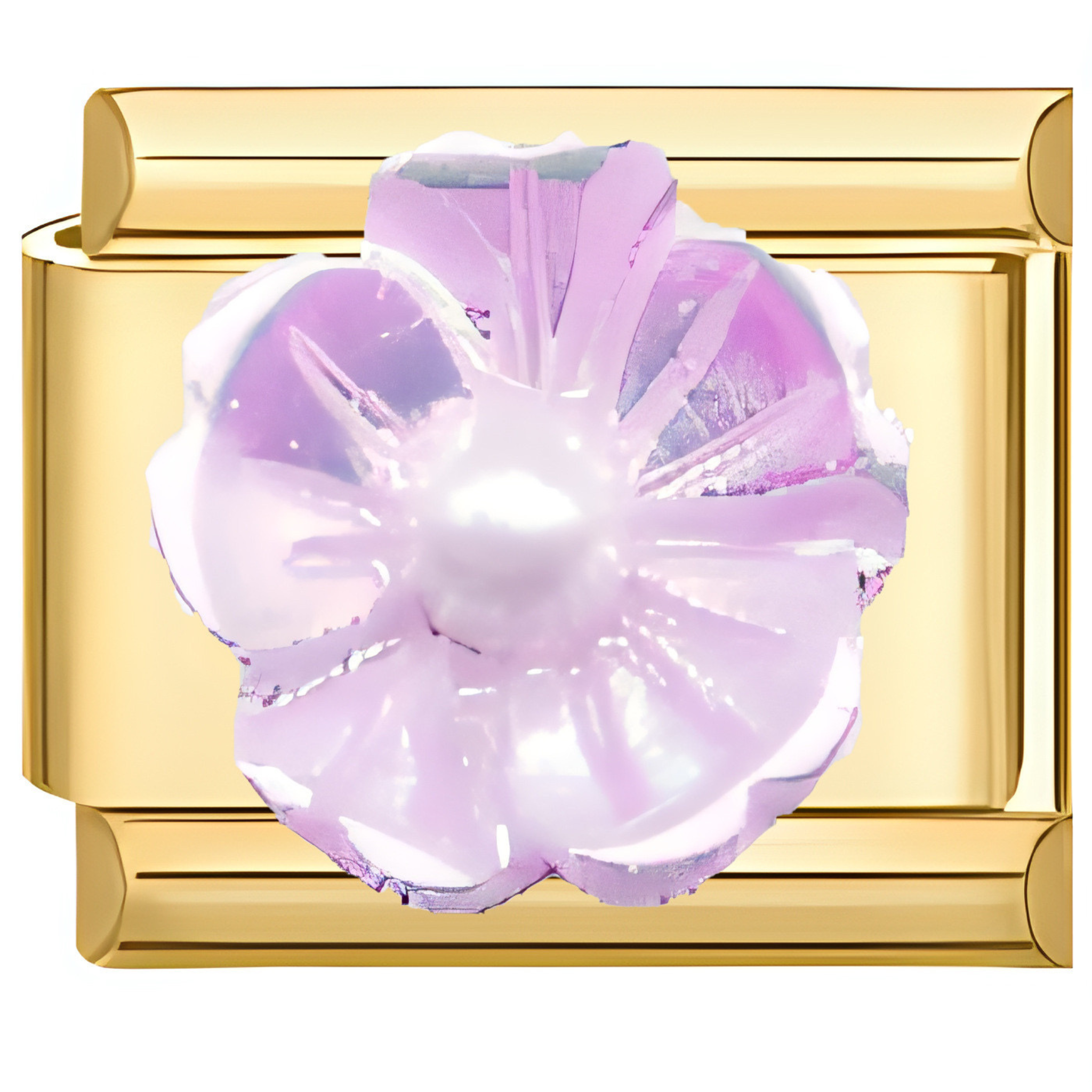 Violet Blossom Gold Charm