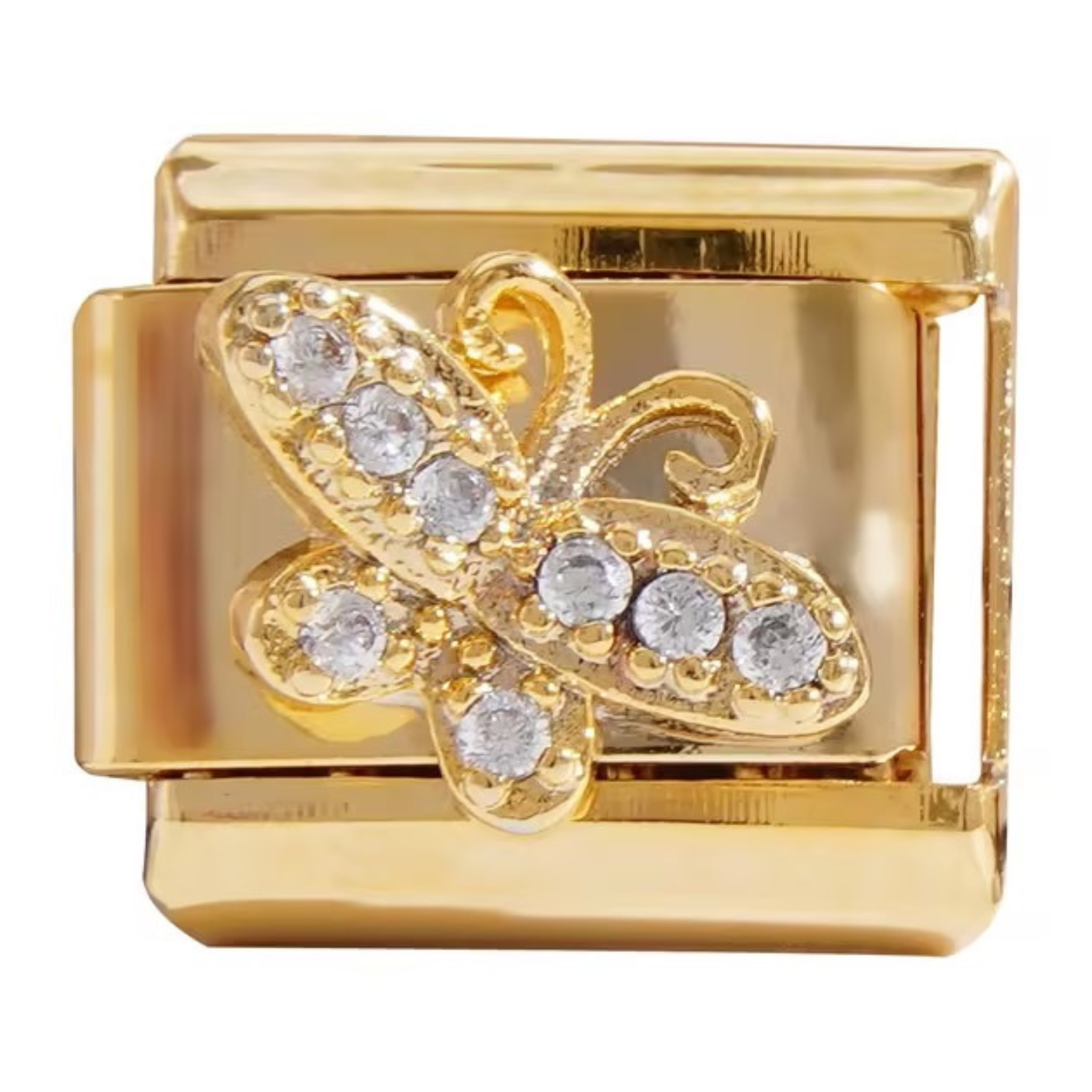 Diamond Butterfly Gold Charm