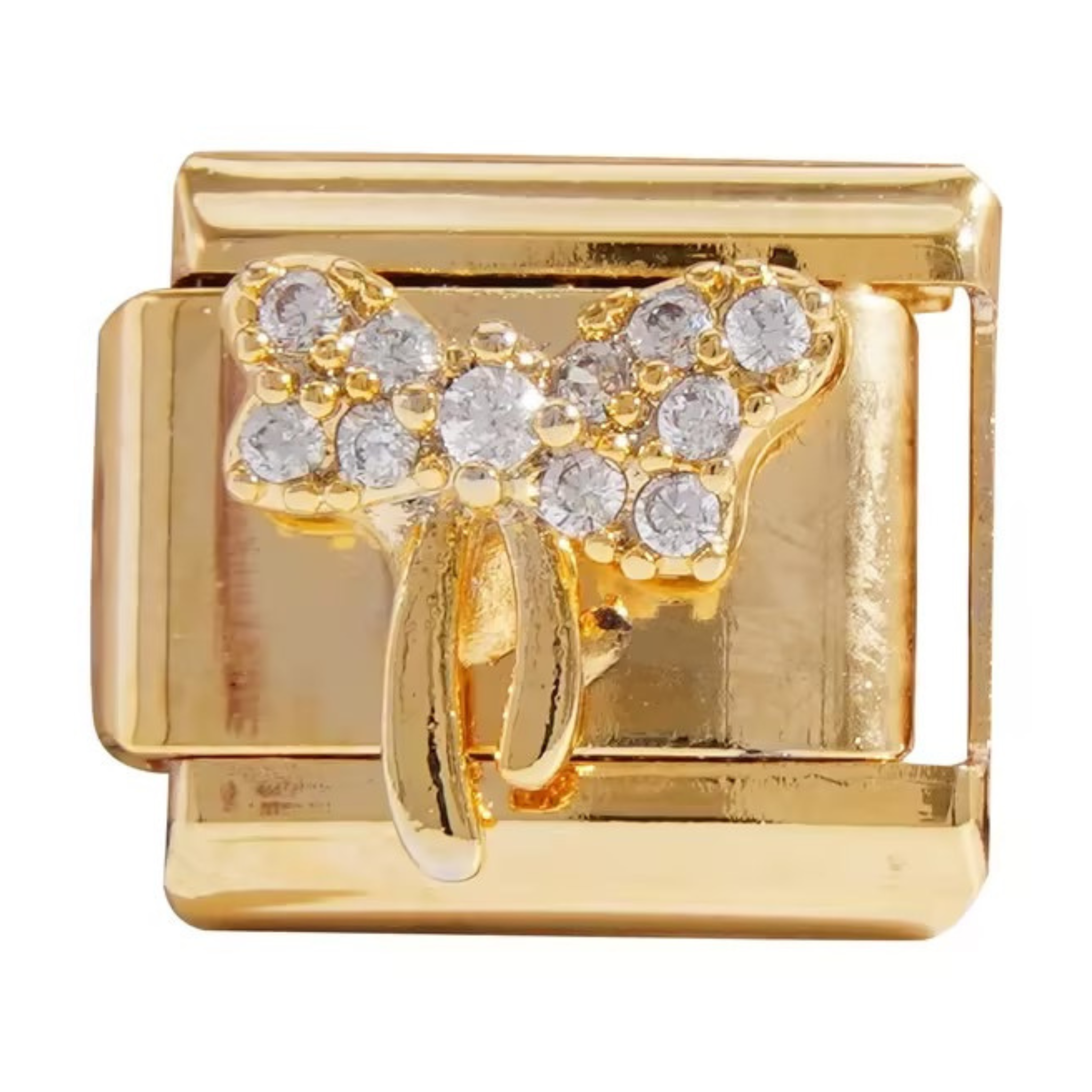 Crystal Bow Gold Charm