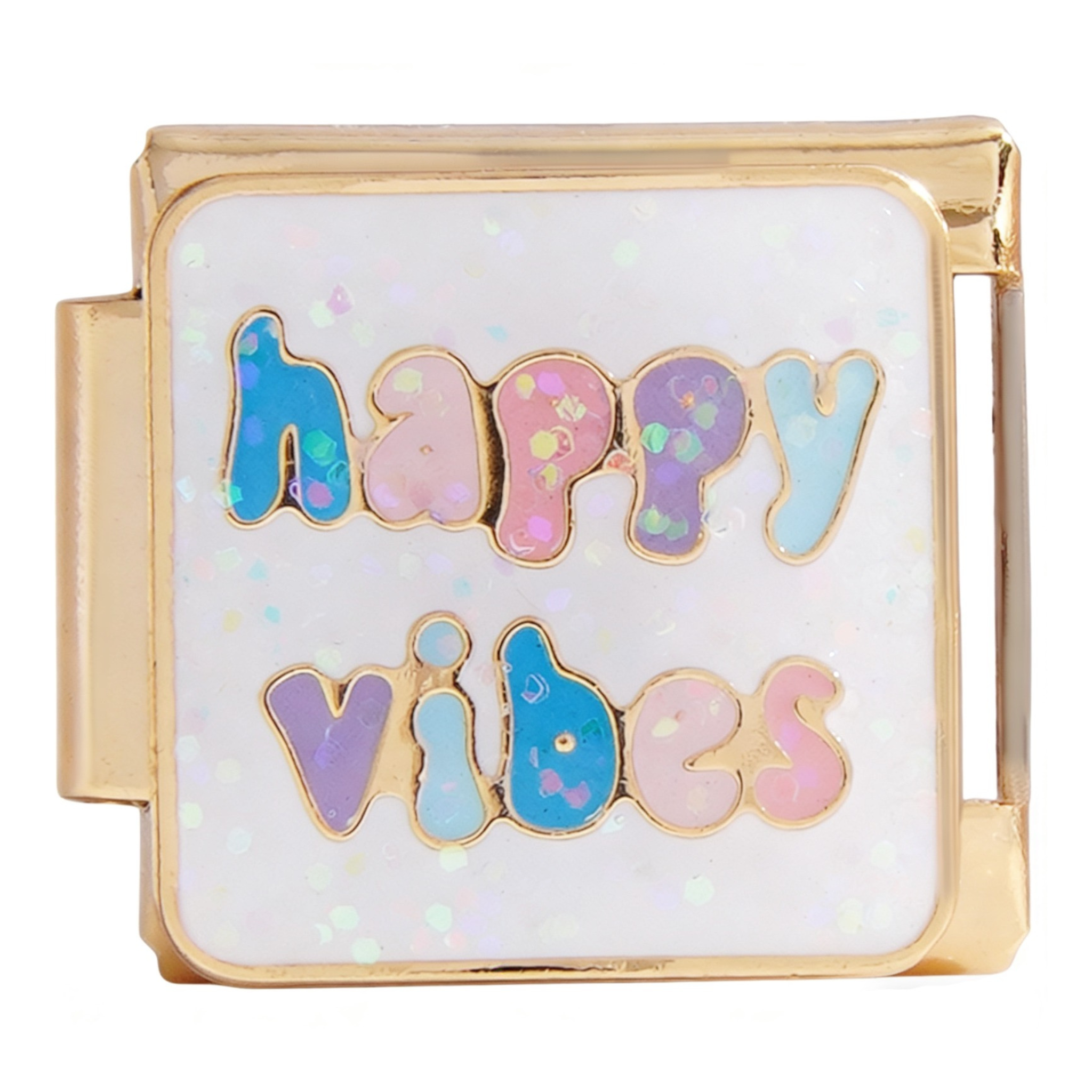 Happy Vibes Gold Charm